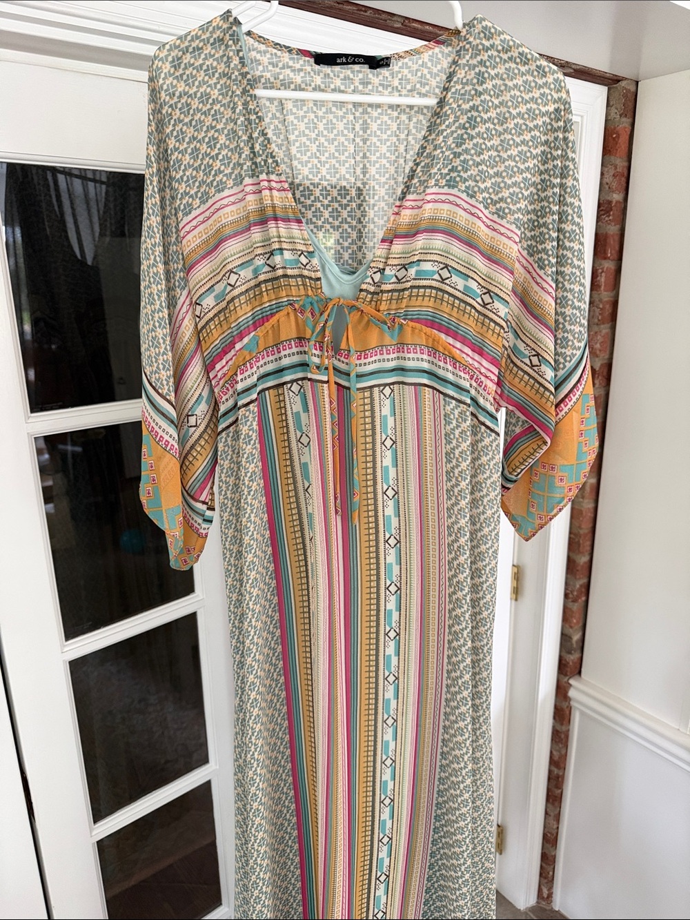 Boho Maxi Dress in Multicolor Stripes